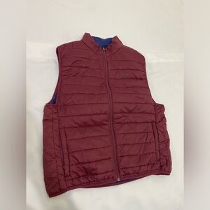 Men’s Saddlebred Puffer Vest L Red Lightweight Pockets Full Zip